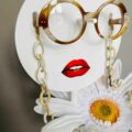 Chaîne de lunettes Sabine Be Modèle Be Pretty Chain Coloris Blanc Marbre Opticien Stéphanie Danjou Cambrai