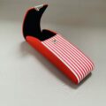 Etui à Lunettes Nautic Arrondi De La Marque L'Atelier Du Vieux Bourg Rouge Motif Marin